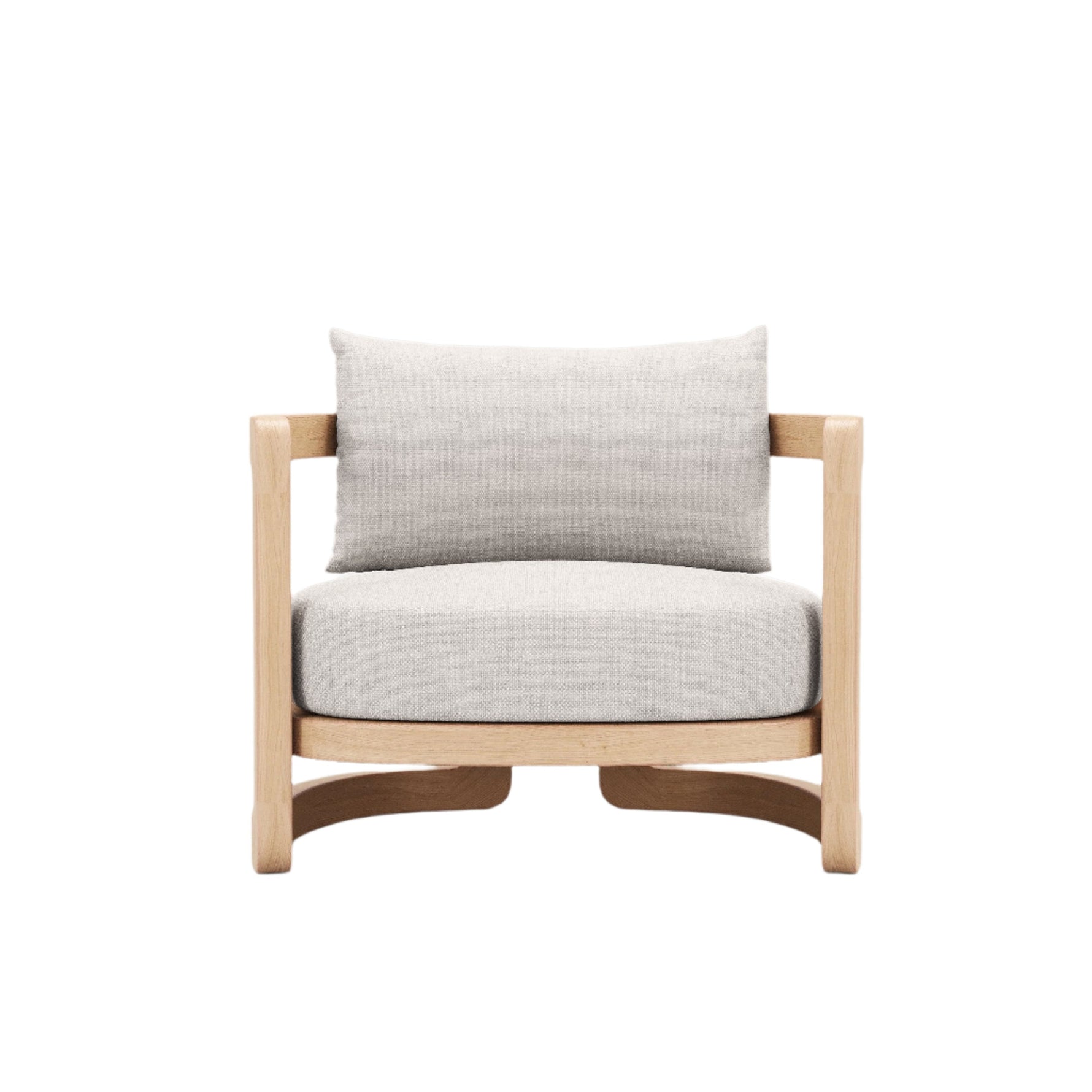 Muse Teak Club Chair in Cast Silver