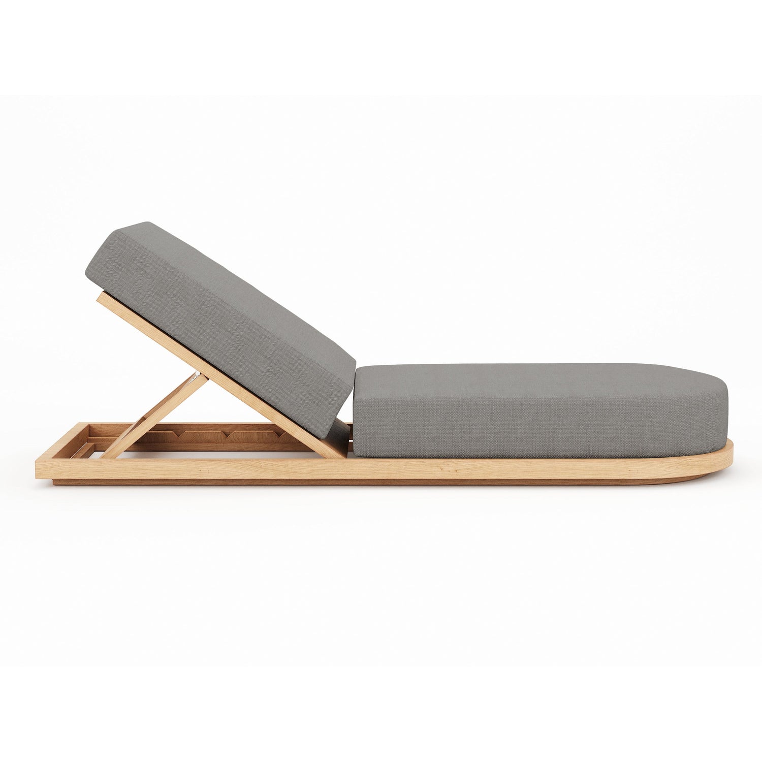 Muse Teak Chaise Lounge in Canvas Charcoal