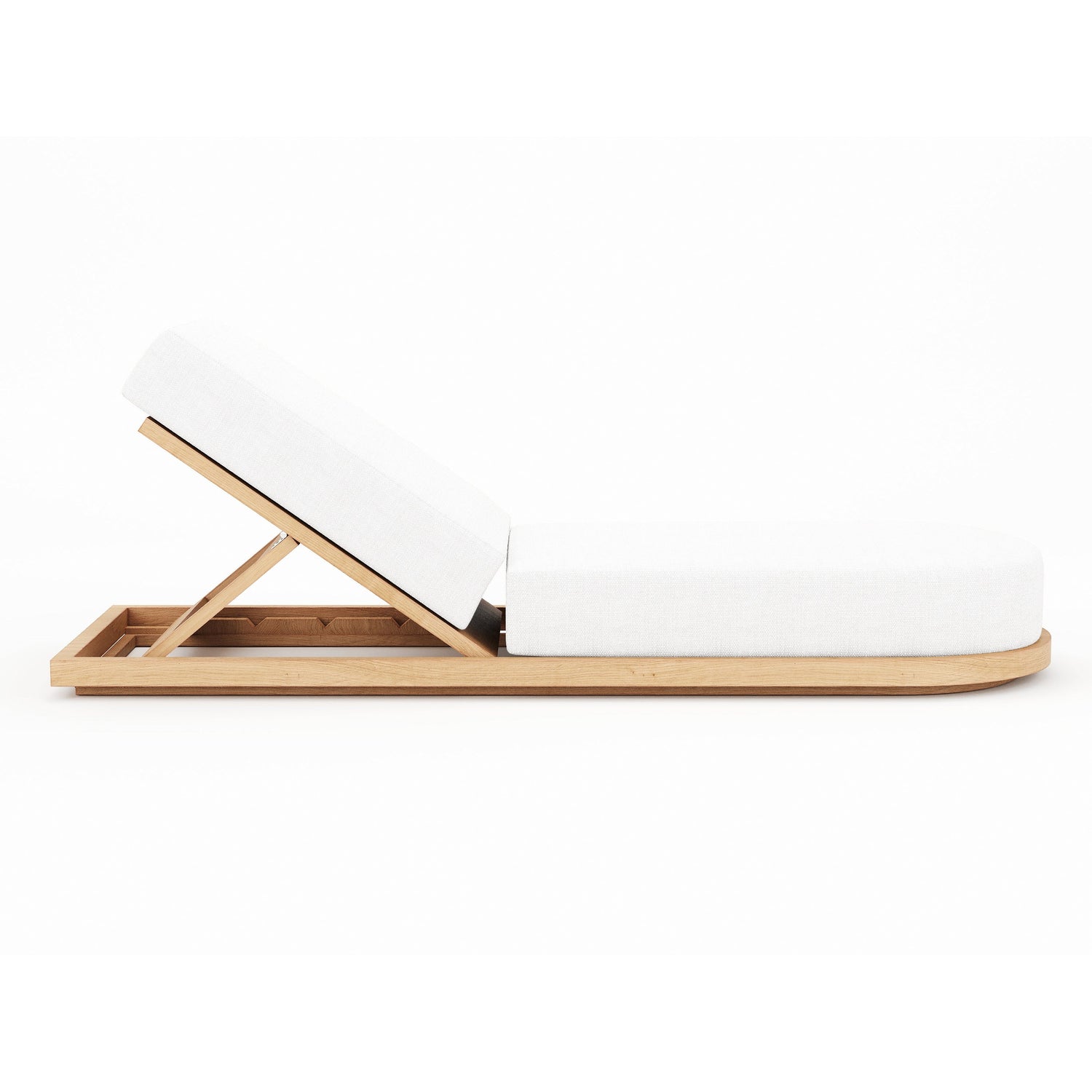 Muse Teak Chaise Lounge in Canvas Natural