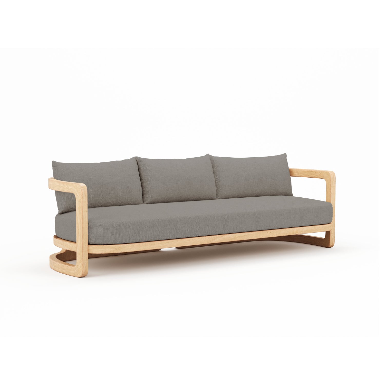Muse Teak Sofa in Canvas Charcoal