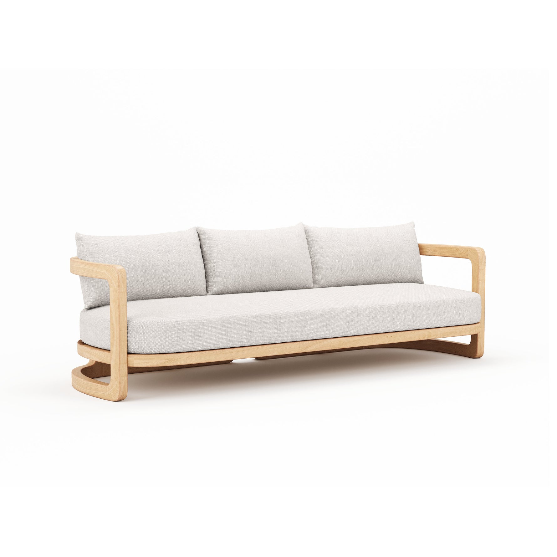 Muse Teak Sofa in Cast Silver
