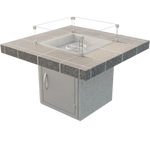 Cal Flame Mesa fire pit table isolated product photo showing 38-inch square design with stainless steel ignition