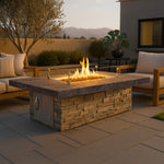 Cal Flame Mojave 48 by 72-inch large rectangular gas fire pit table outdoor patio centerpiece