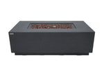 Elementi Fire Andes 66 inch Cast Concrete Gas Fire Pit Table Dark Gray Hidden Tank