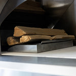 Summerset Hybrid Pizza Oven LP — wood rack detail
