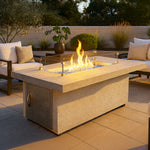 Cal Flame Phoenix 38 by 60-inch rectangular gas fire pit table on contemporary outdoor patio