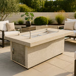 Cal Flame Phoenix rectangular fire pit table second environment shot with porcelain tile top