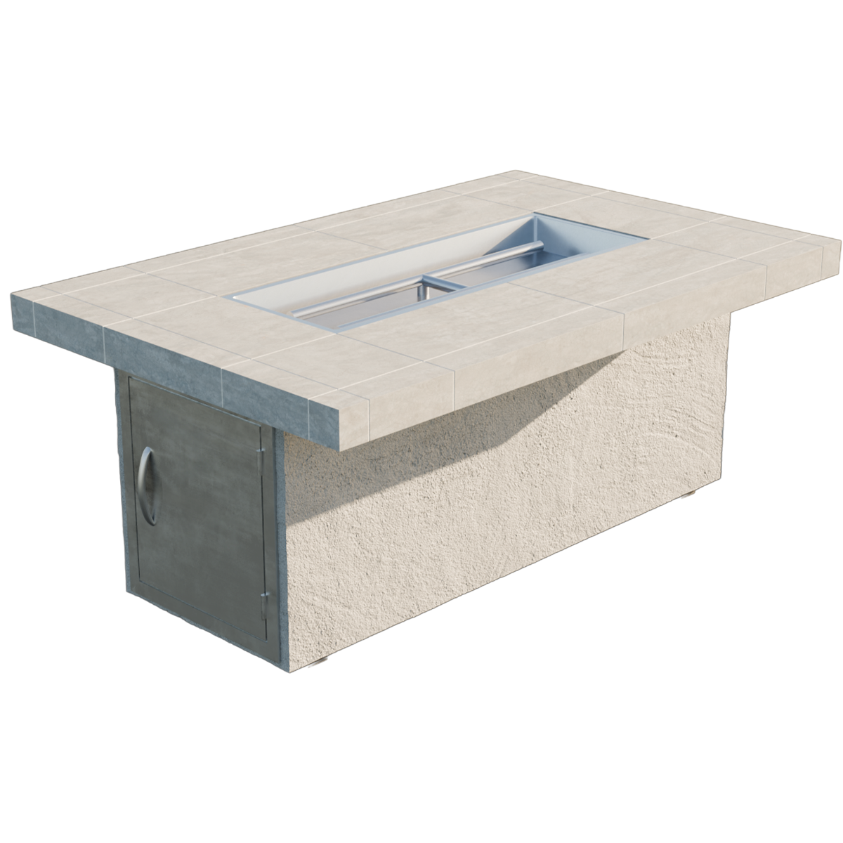Cal Flame Phoenix fire pit table isolated product photo showing rectangular footprint