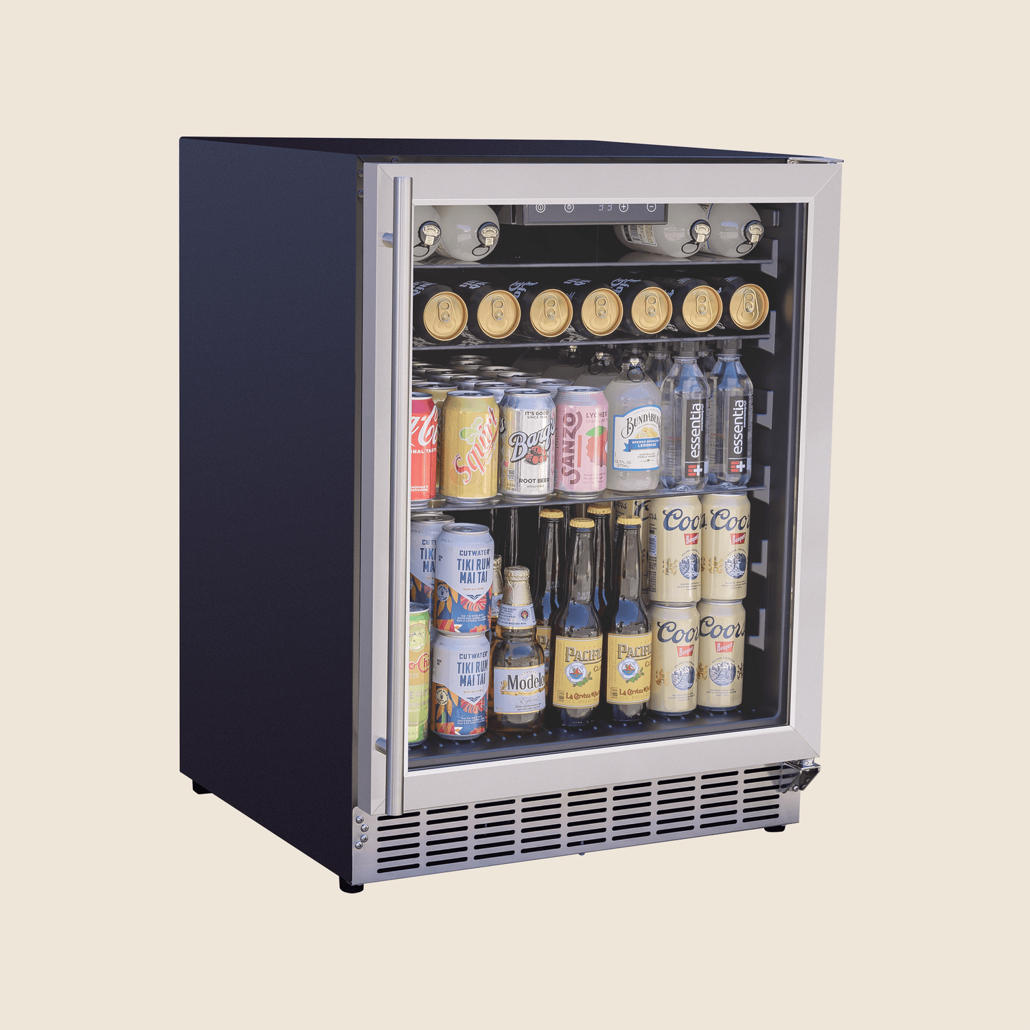 Summerset 24-inch glass door fridge — angle closed stocked