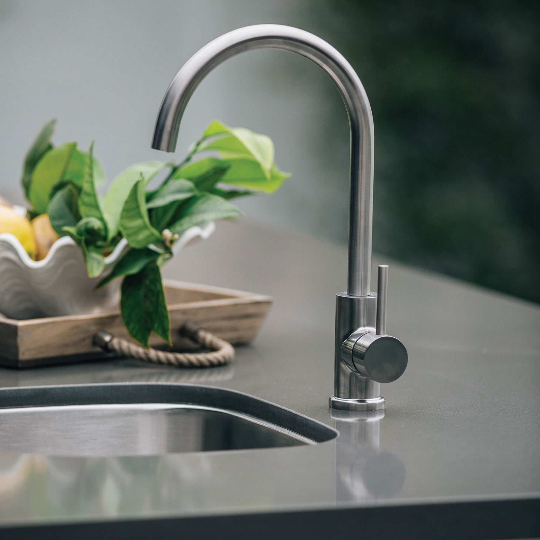 Summerset 19-inch undermount sink — installed countertop view