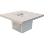 Cal Flame Sedona fire pit table product photo showing 48-inch square design with cover