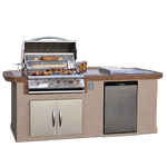 Cal Flame Atlantic Q BBK-801 isometric view - 95.5-inch Escape Series outdoor kitchen island