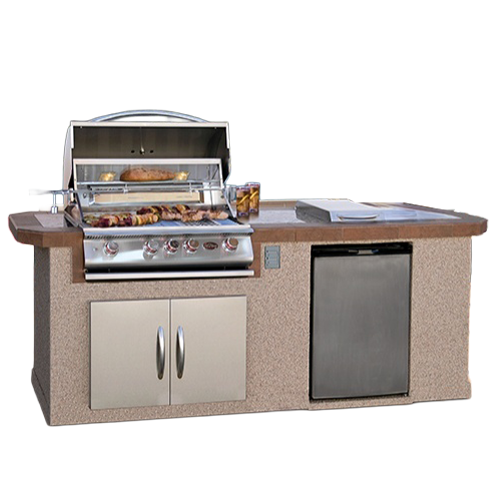 Cal Flame Atlantic Q BBK-801 isometric view - 95.5-inch Escape Series outdoor kitchen island