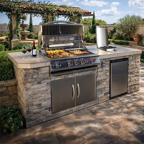Cal Flame Baja Q BBK-710 - compact outdoor kitchen with built-in grill