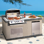 Cal Flame Costa Q PV6004 Escape Series outdoor BBQ kitchen island lifestyle photo