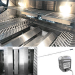 Cal Flame Top Gun interior - dual halogen interior lights, full-width warming rack, 22,000 BTU infrared back burners, rotisserie