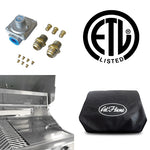 Cal Flame Top Gun included accessories - griddle tray, grill cover, ETL certified