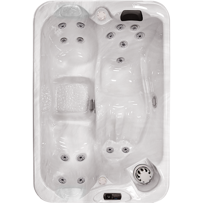 Cal Spas Balboa PZ-516L hot tub top view showing 16 Velocity jets and lounger layout