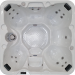 Cal Spas Maui PZ-620B hot tub top view showing 20 Velocity jets and all-bench seating layout