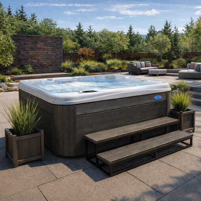 Cal Spas Hawaiian PZ-620L 6-person plug and play hot tub with lounger lifestyle photo
