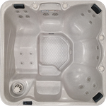 Cal Spas Hawaiian PZ-620L hot tub top view showing 20 Velocity jets and lounger seating layout