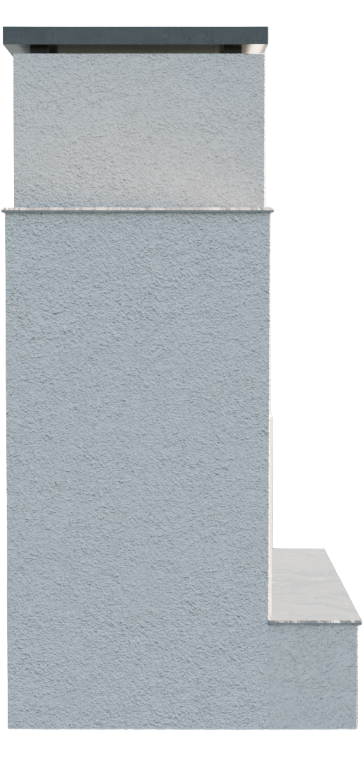 Cal Flame Cancun outdoor gas fireplace tile and side detail