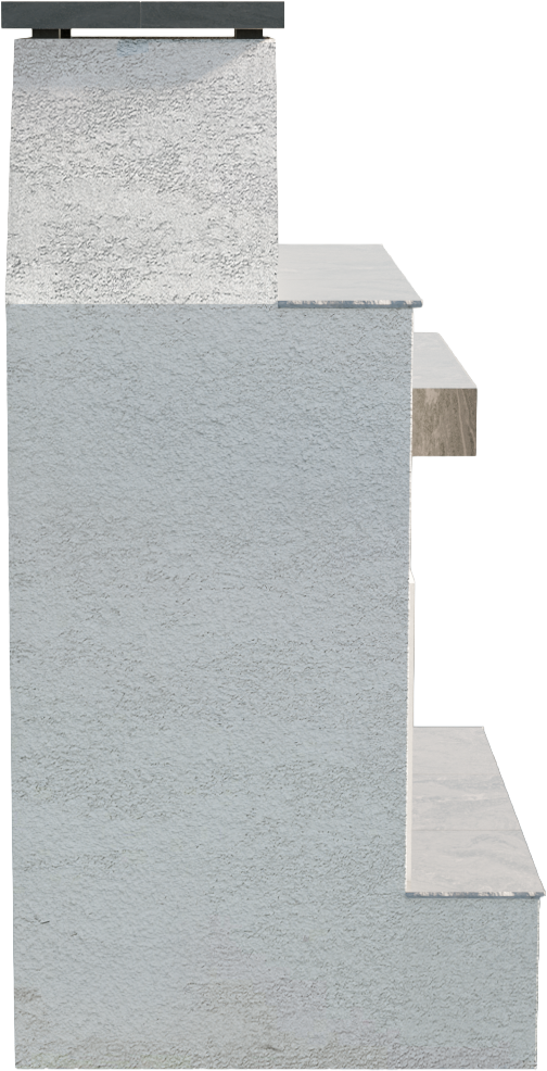 Cal Flame Durango outdoor gas fireplace side profile