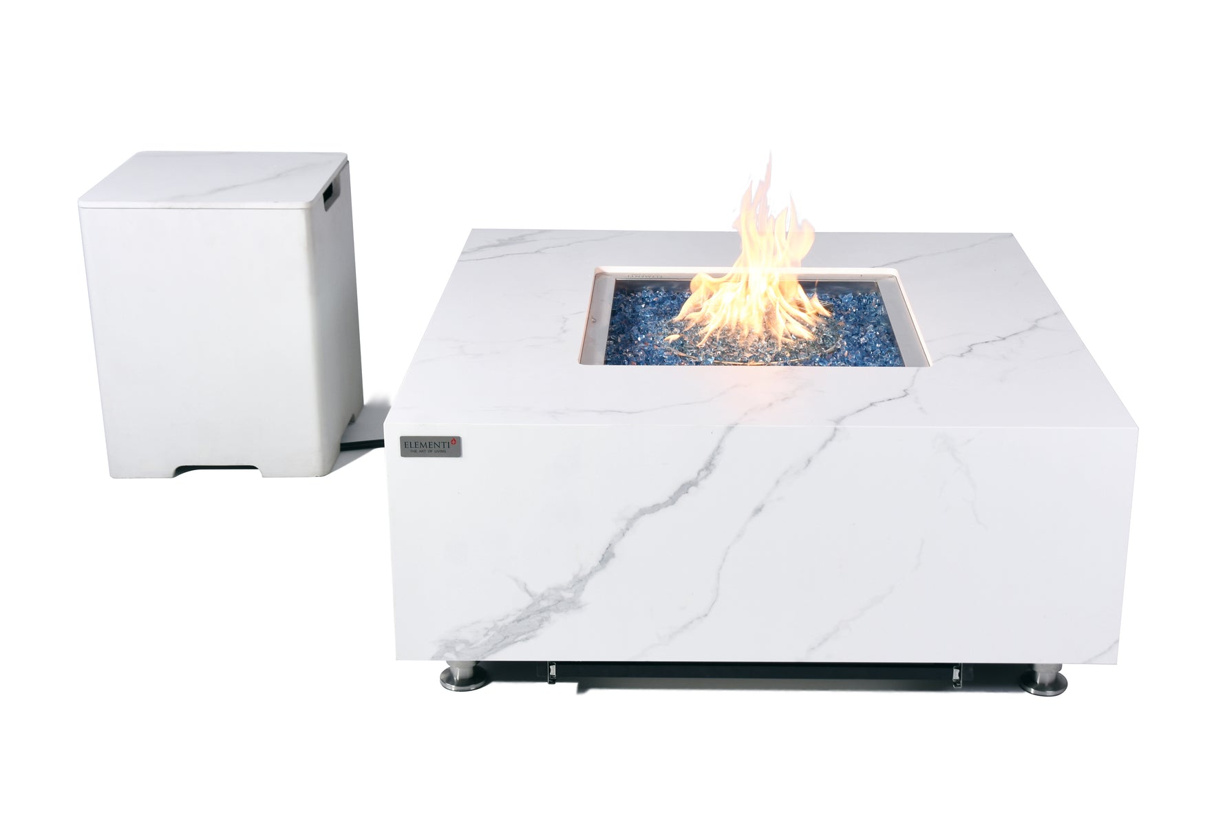 Bianco fire table with tank cover