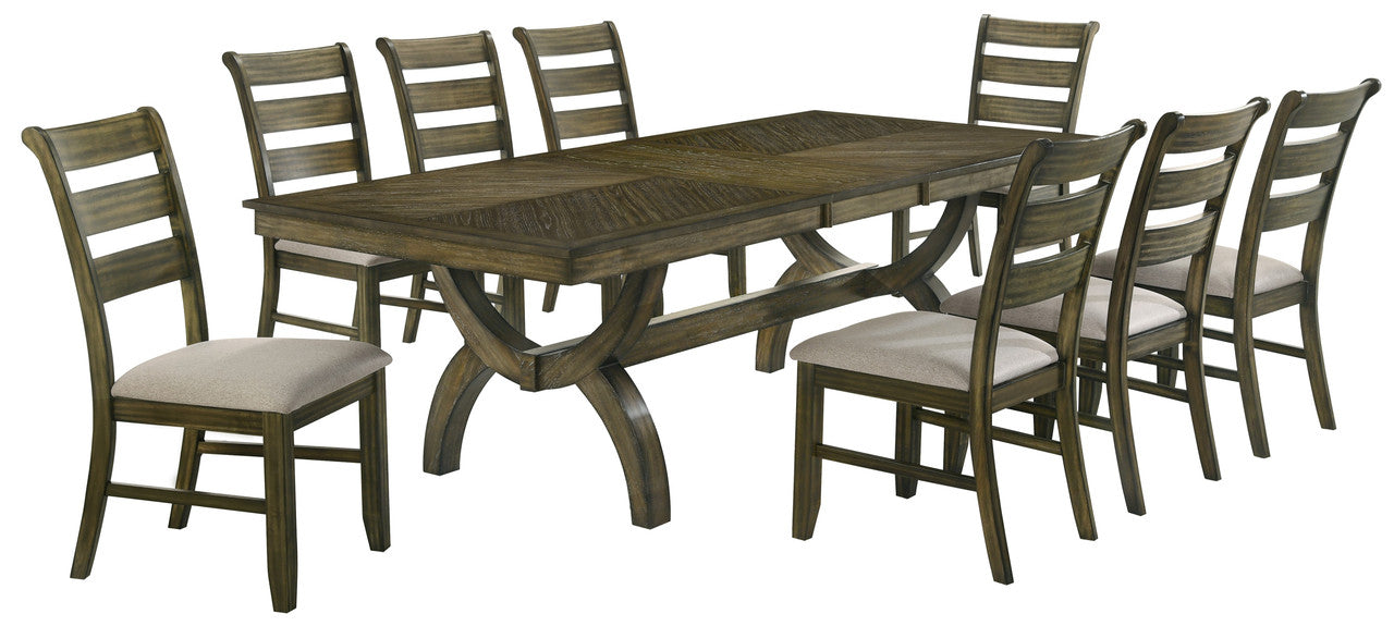 Best Quality Furniture Antique Brown Wood Extendable Dining Table Set