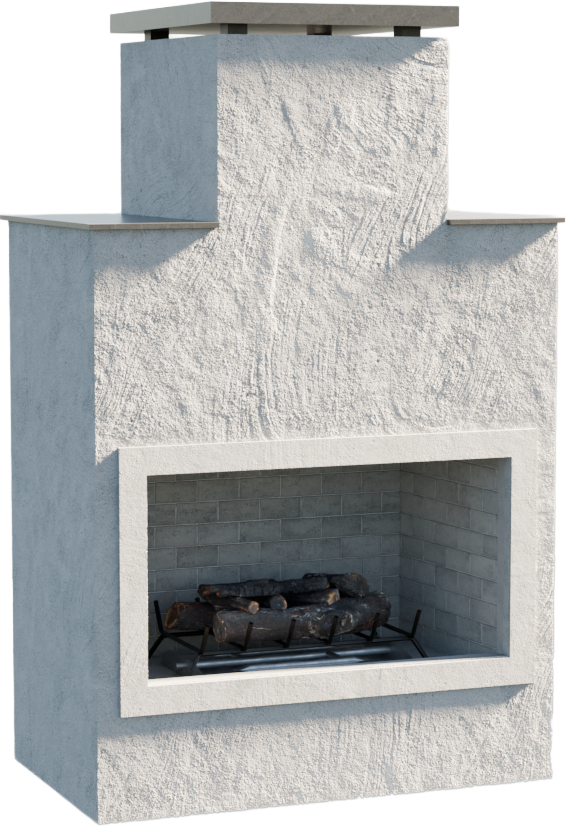 Cal Flame Indio contemporary outdoor gas fireplace stucco with tile trim