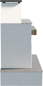 Cal Flame Key West outdoor gas fireplace side profile