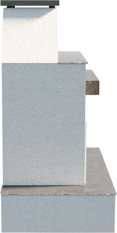 Cal Flame Key West outdoor gas fireplace side profile