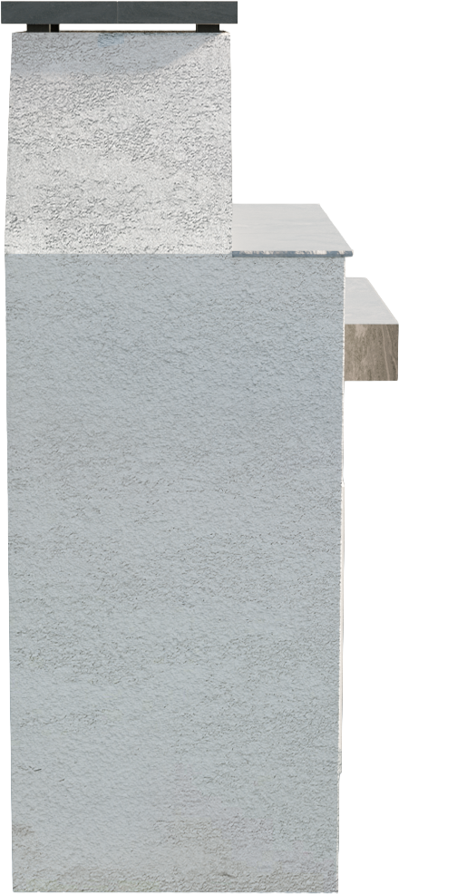 Cal Flame Laredo outdoor gas fireplace side profile