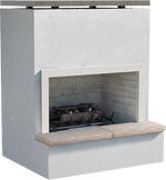 Cal Flame Monterey outdoor gas fireplace detail view