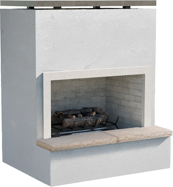 Cal Flame Monterey outdoor gas fireplace detail view