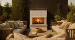 Cal Flame Monterey 48-inch outdoor gas fireplace with extended mantel on a patio