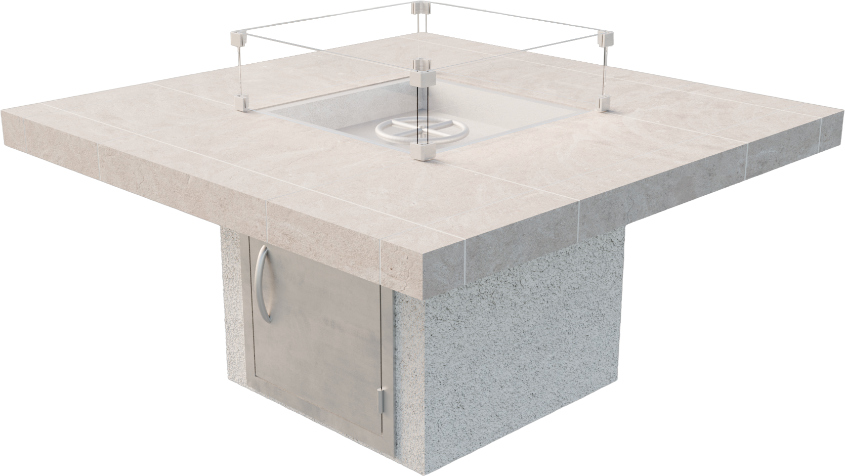 Cal Flame Sedona 48-inch square outdoor gas fire pit table product view